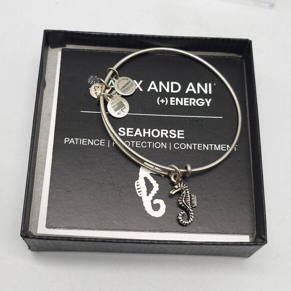 Alex And Ani Seahorse Charm Bracelet Silver (+) Energy With Box - Picture 1 of 4